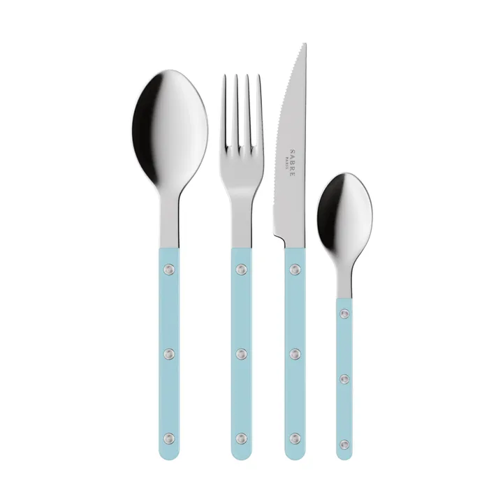 Set di posate Bistrot solid 4 pezzi - Blu pastello - SABRE Paris