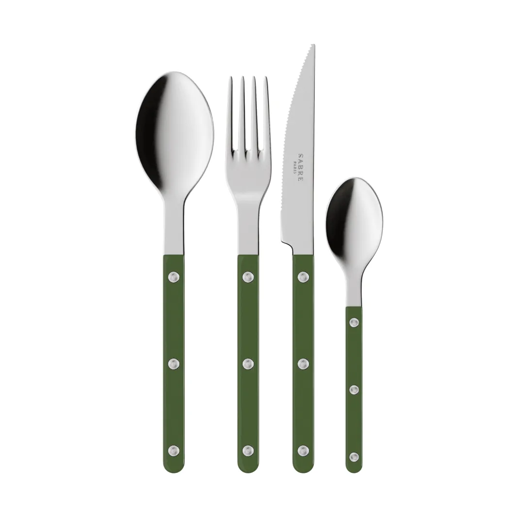 Set di posate Bistrot solid 4 pezzi, Verde SABRE Paris