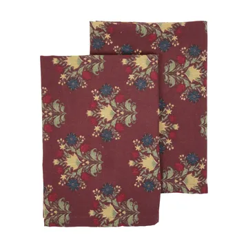 Asciugamano da cucina Linnea, confezione da 2 - Rosso vino misto, 50x70 cm - Sagaform