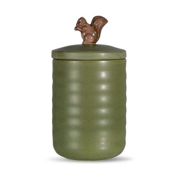 Barattolo Ellen con scoiattolo e coperchio Ø 10 cm - Verde - Sagaform