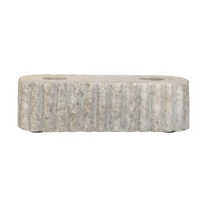 Candeliere per due candele - Travertino, 15x6x4 cm - Sagaform