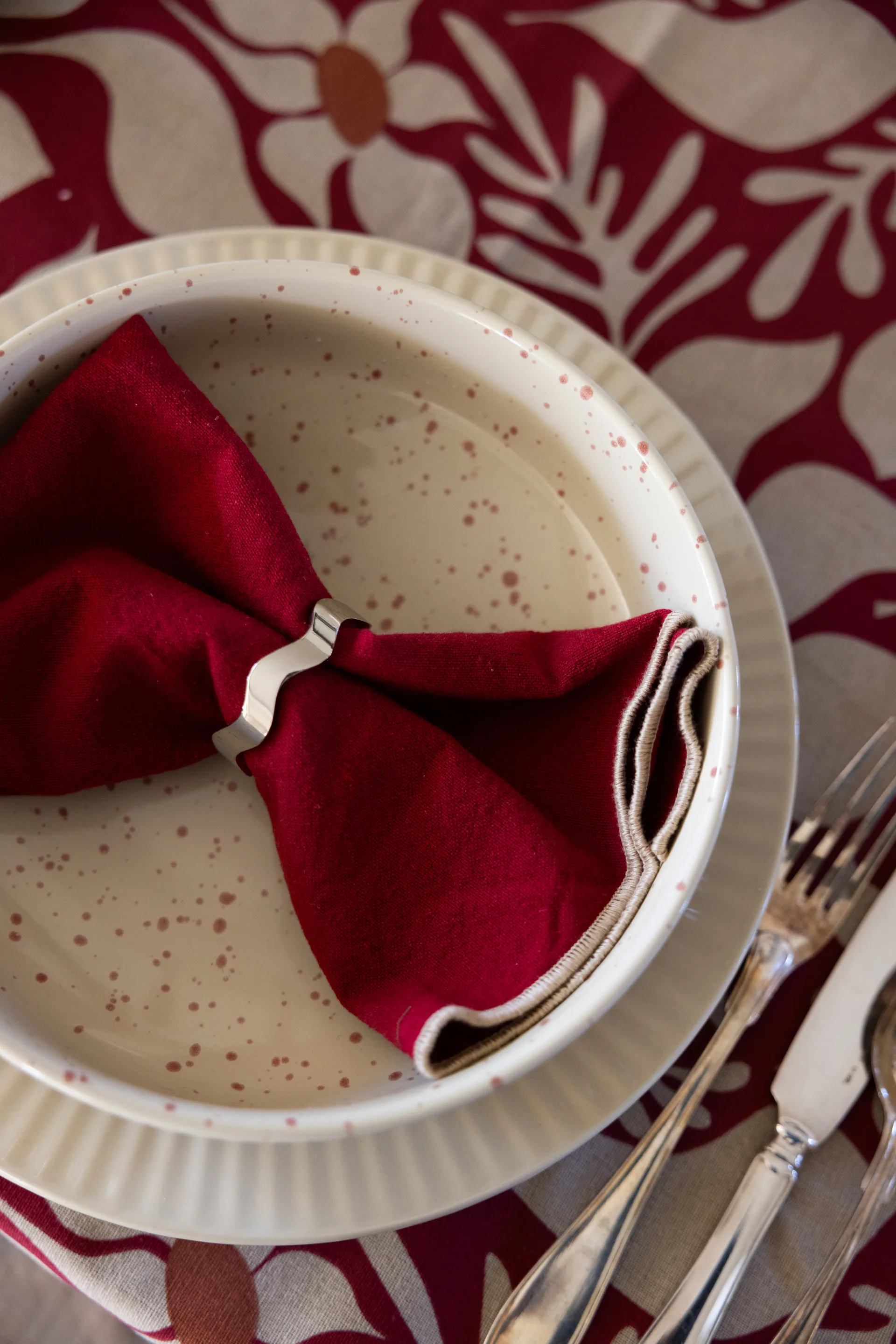 Ciotola da portata Ditte, Beige-rosso vino Sagaform