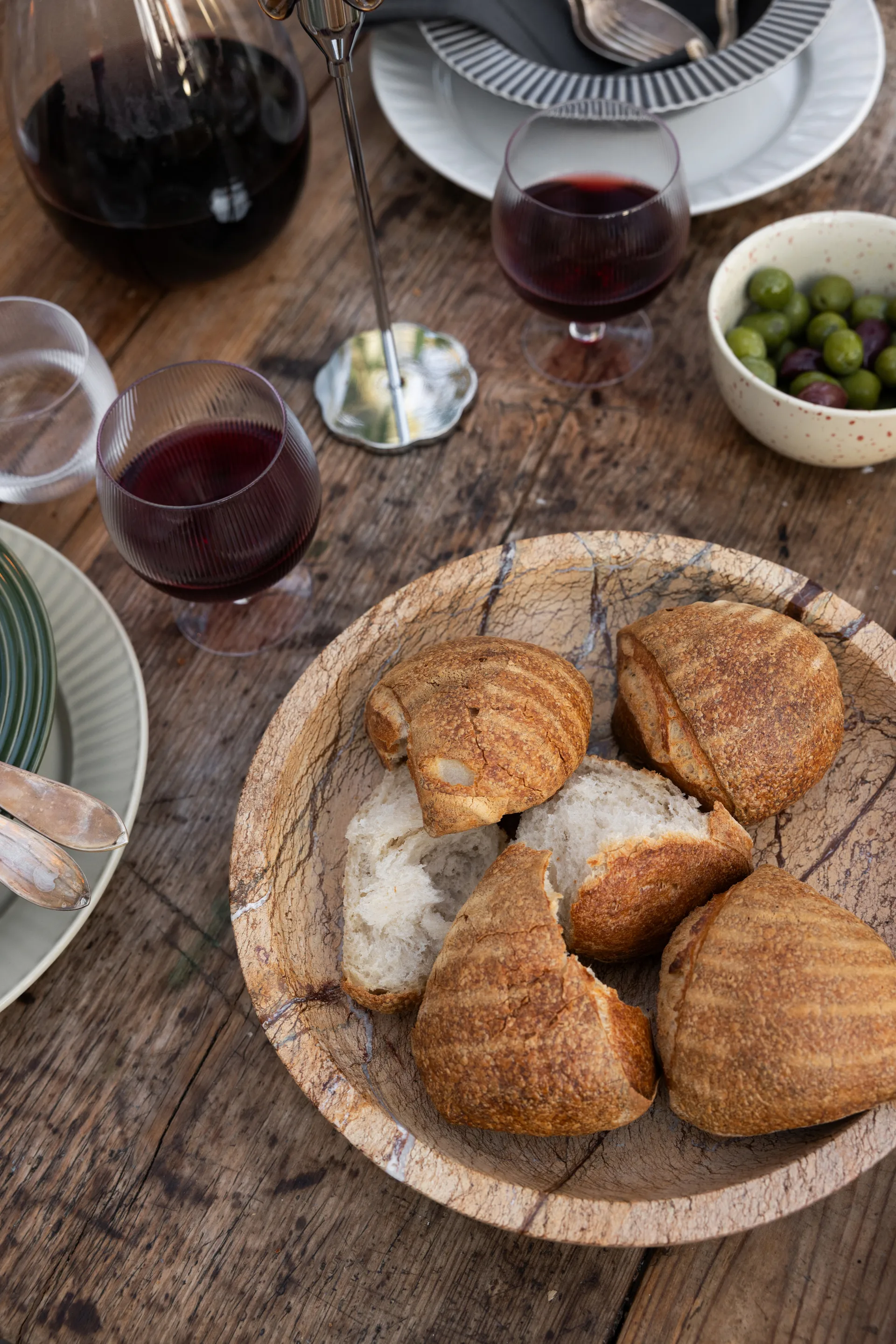 Ciotola grande Sten Ø28 cm, Marmo forestale marrone Sagaform