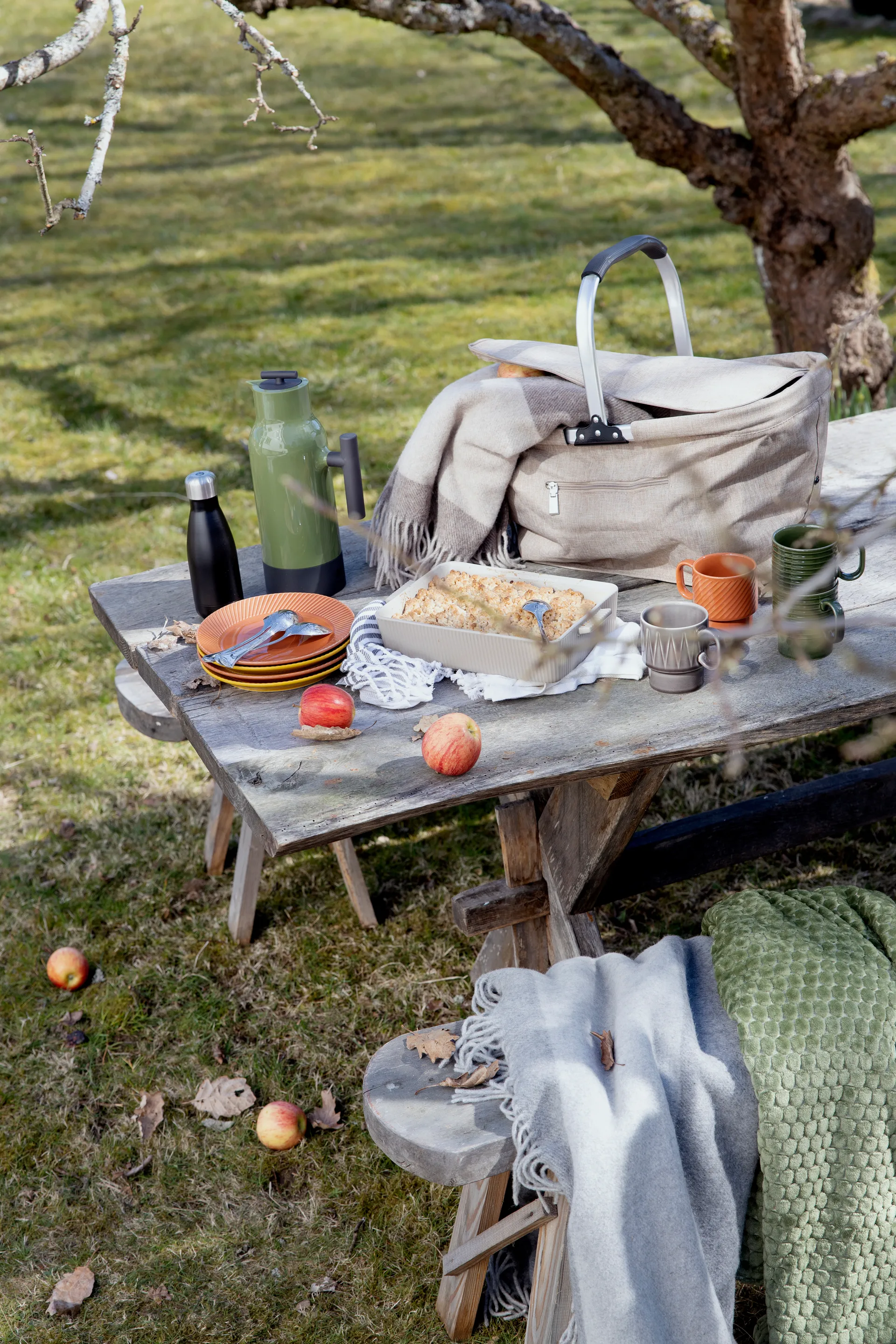 Plaid in lana Ulle, Beige-marrone Sagaform