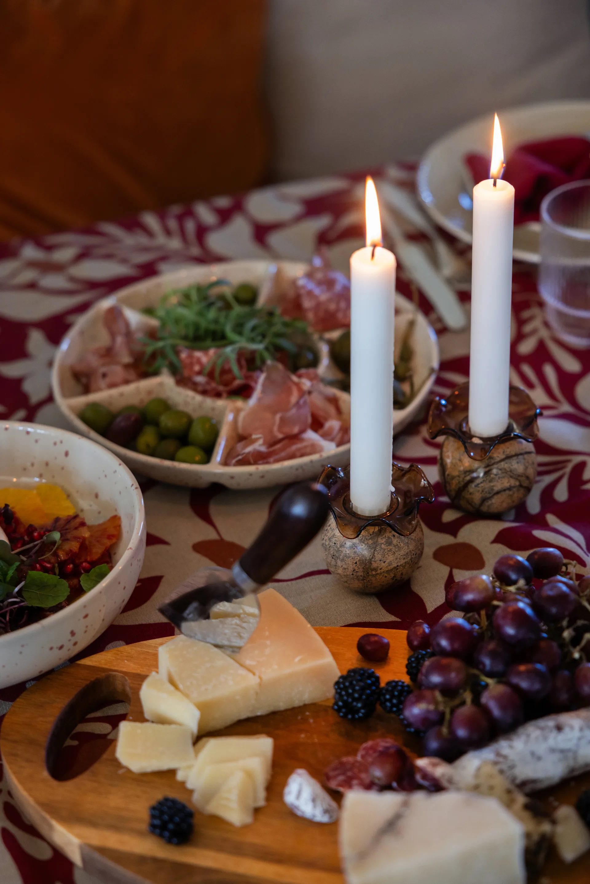 Portacandele Sten Ø6 cm, Marmo forestale marrone Sagaform