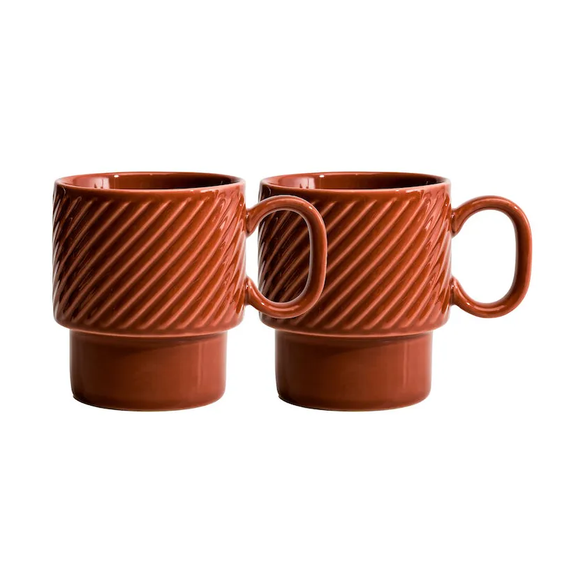 Tazza da caffè Coffee & More, confezione da 2, Terracotta Sagaform