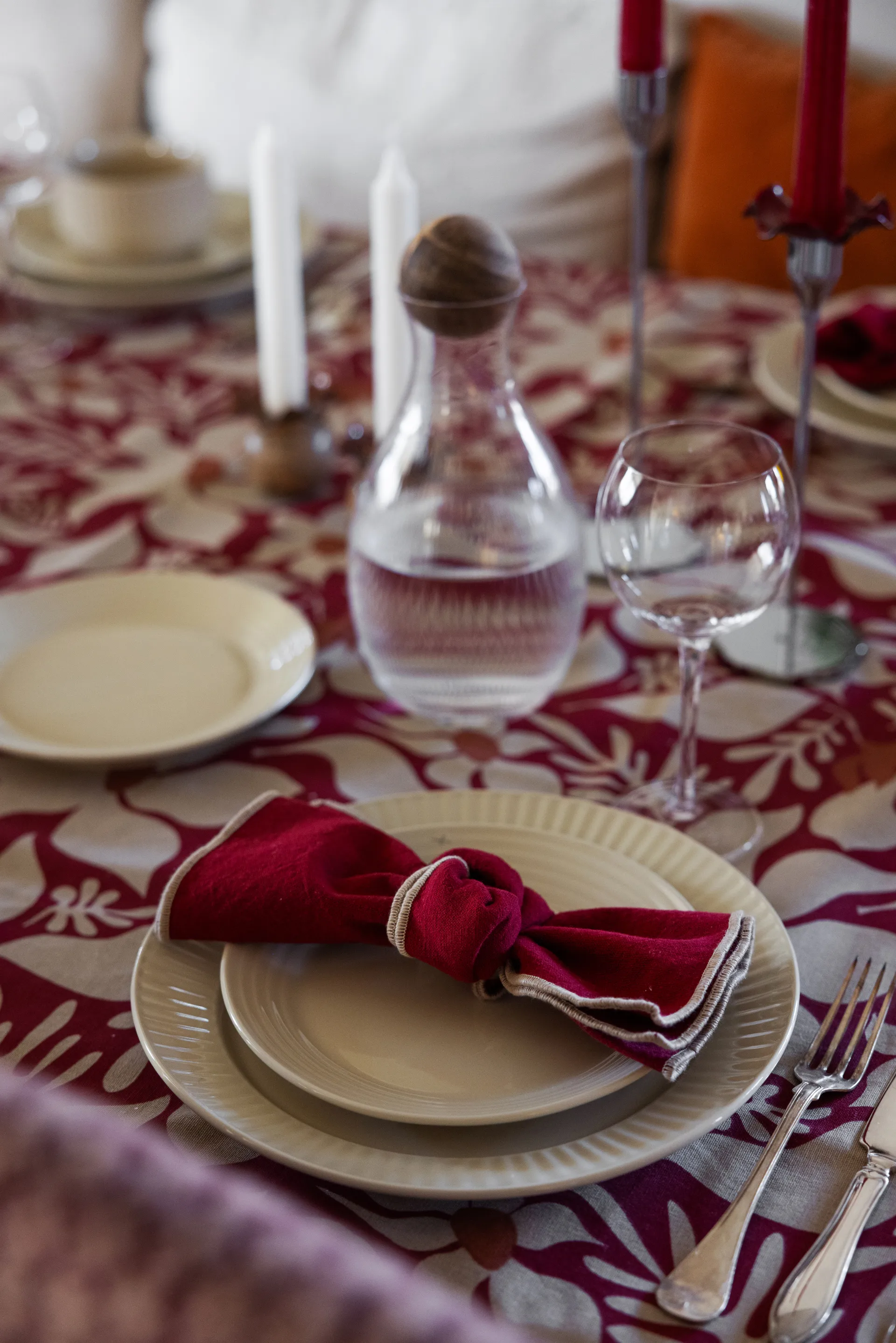 Tovagliolo Edith 45x45 cm confezione da 2, Bordeaux Sagaform