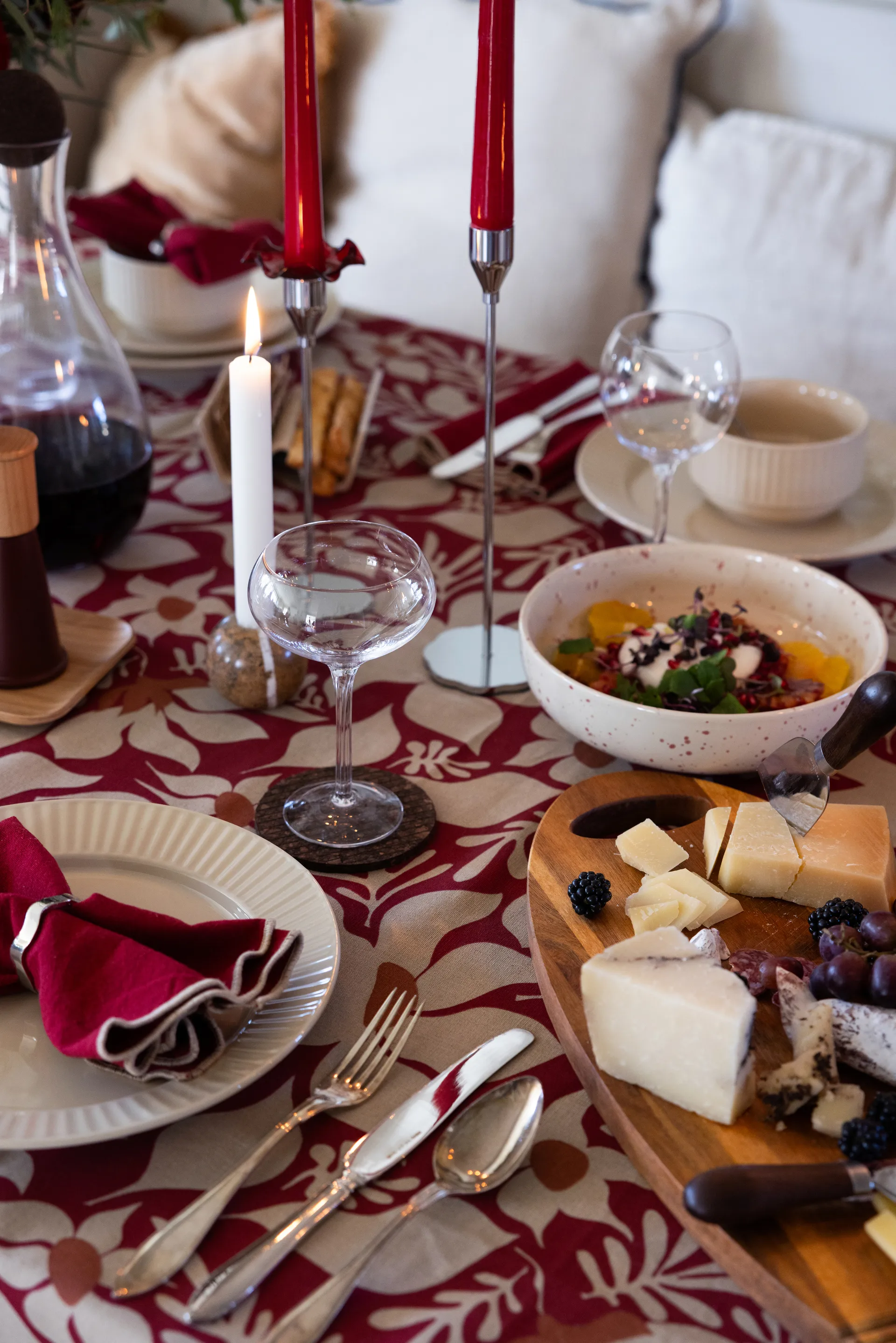 Tovagliolo Edith 45x45 cm confezione da 2, Bordeaux Sagaform