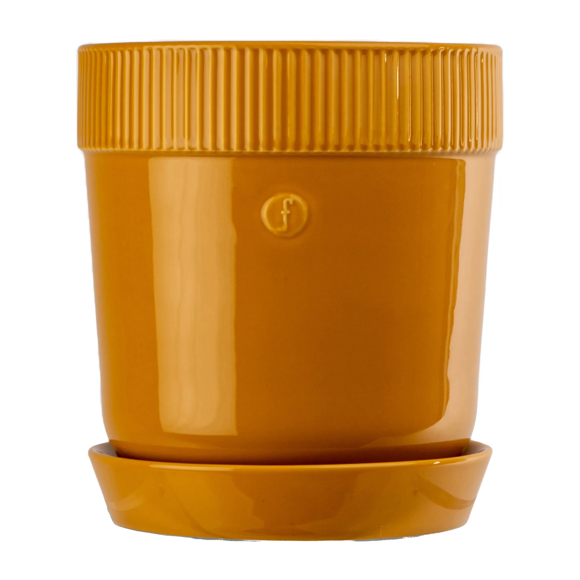 Vaso da fiori Elise con sottovaso, Ø 14 cm, Giallo Sagaform