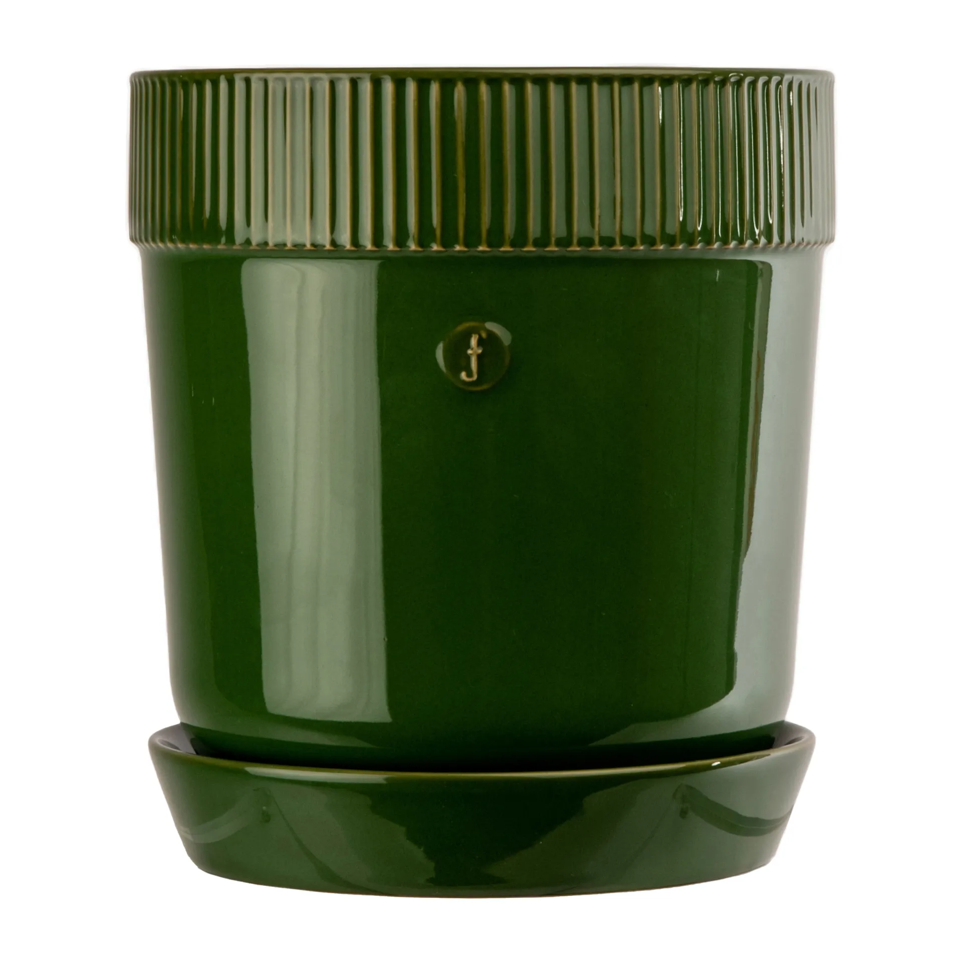 Vaso da fiori Elise con sottovaso, Ø 14 cm, Verde Sagaform