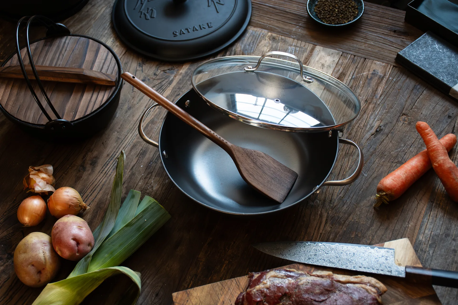 Padella rettangolare nitrurata Satake, 28 cm Satake