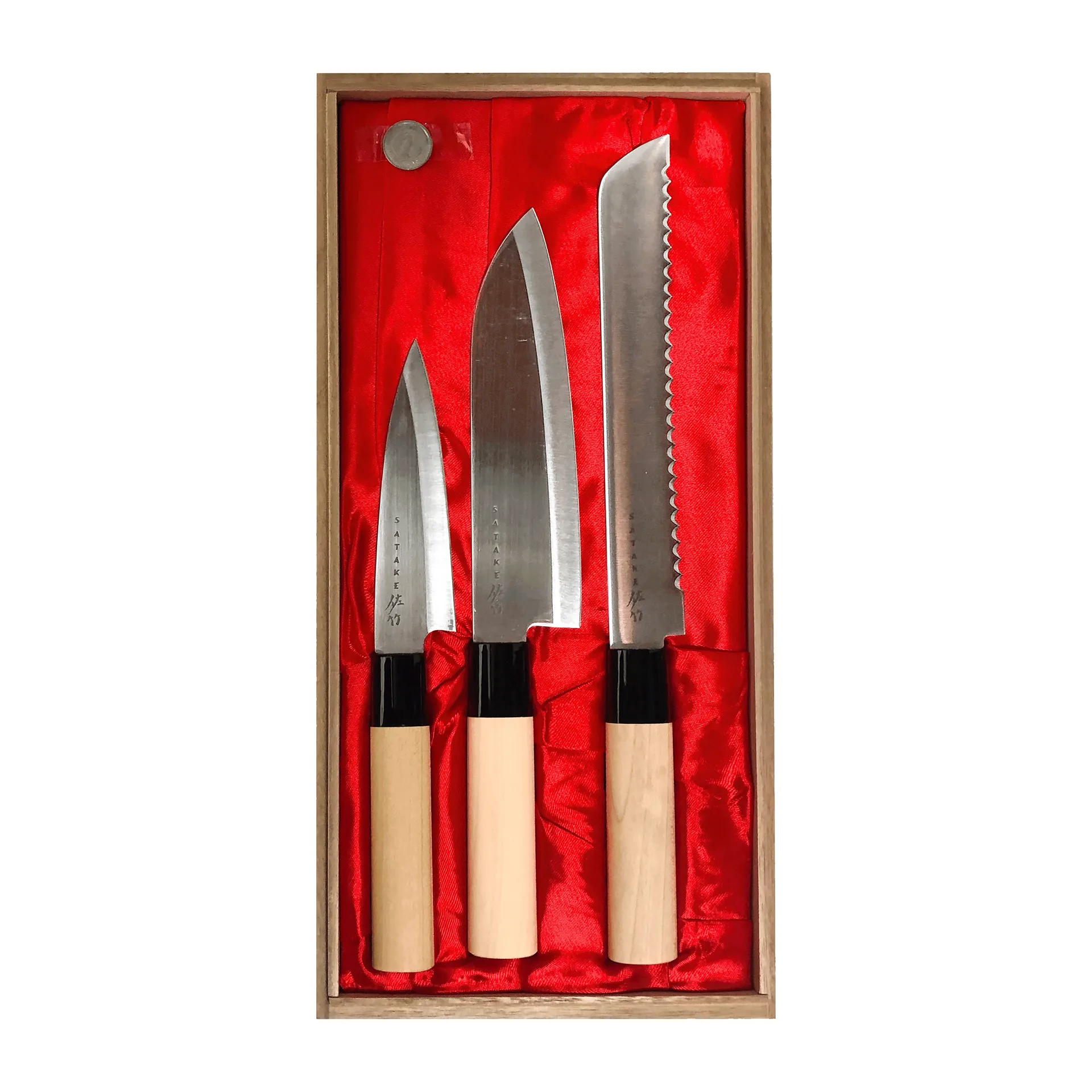Set di 3 coltelli Satake Houcho, Acciaio ad alto contenuto di carbonio Satake