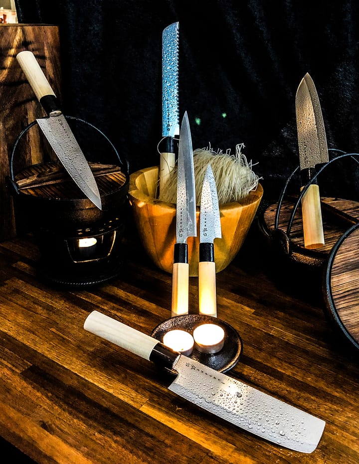 Set di coltelli in confezione di legno di balsa, 35x38 cm - 6 pezzi - Satake
