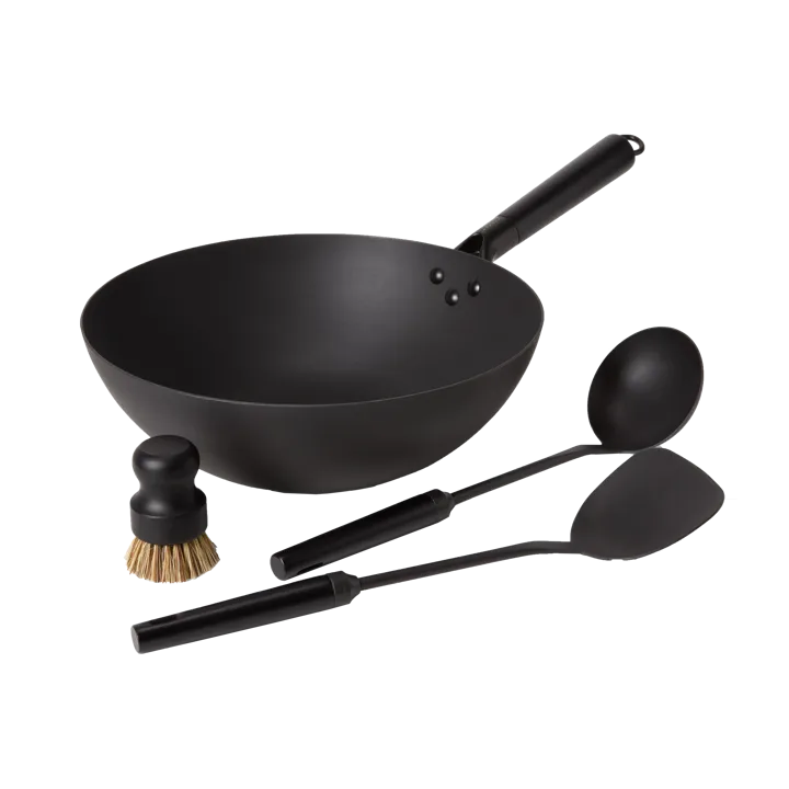 Set wok Satake in acciaio al carbonio - 4 pezzi - Satake