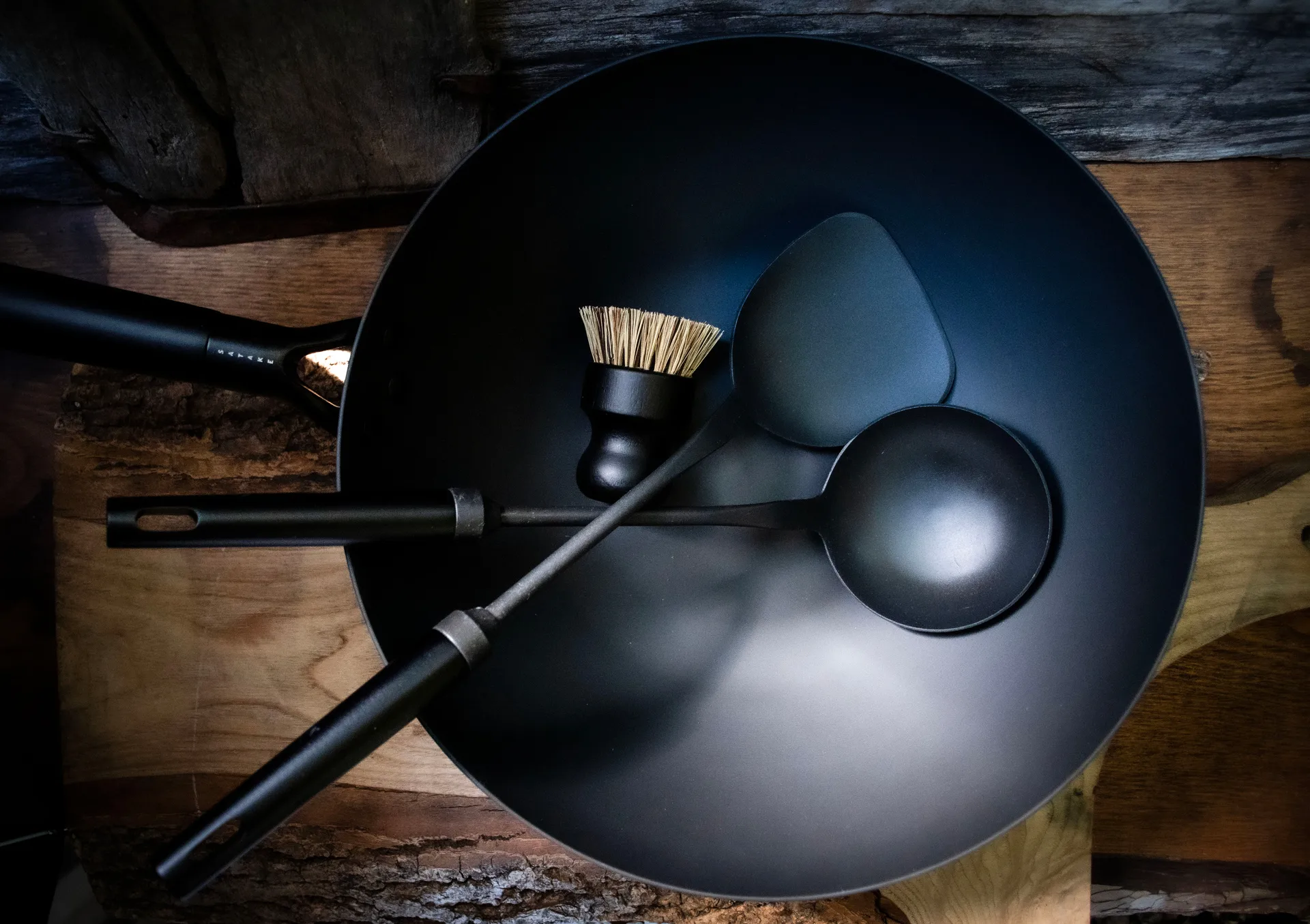 Set wok Satake in acciaio al carbonio, 4 pezzi Satake