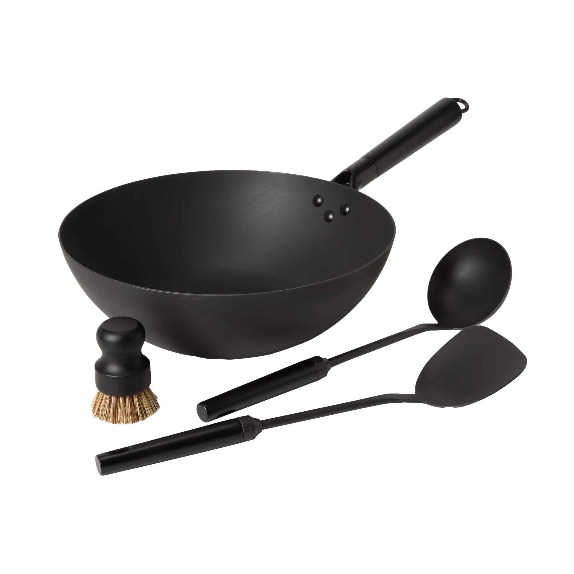Set wok Satake in acciaio al carbonio, 57 cm Satake