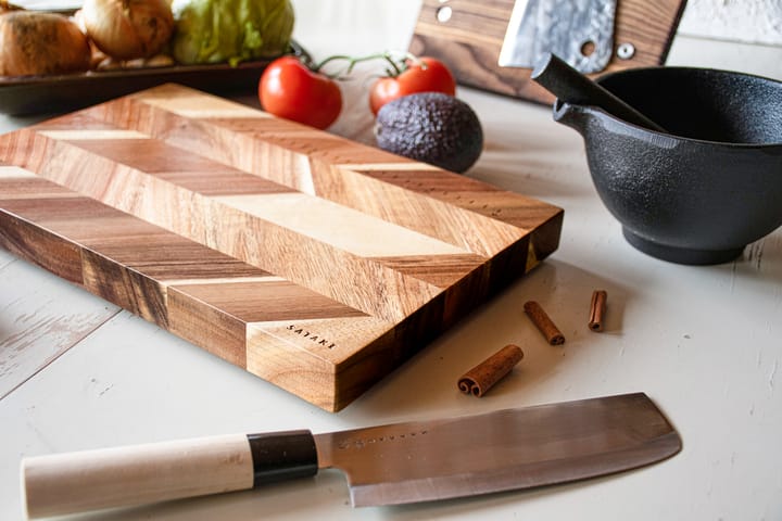 Tagliere Satake con punte di misurazione 35,5x23,5 cm, Acacia Satake