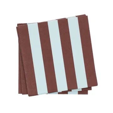 Bold Stripe tovagliolo di carta - Rosso vino-blu, confezione da 20, 33x33 cm - Scandi Essentials
