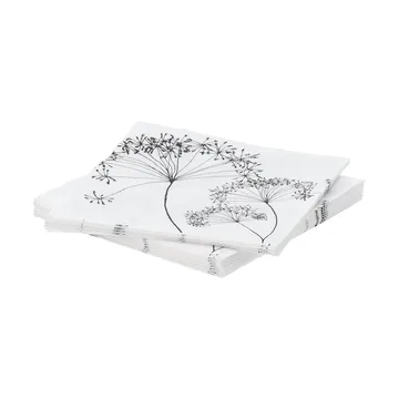 Botanical tovagliolo di carta - Bianco-nero, 20 pezzi, 33x33 cm - Scandi Essentials