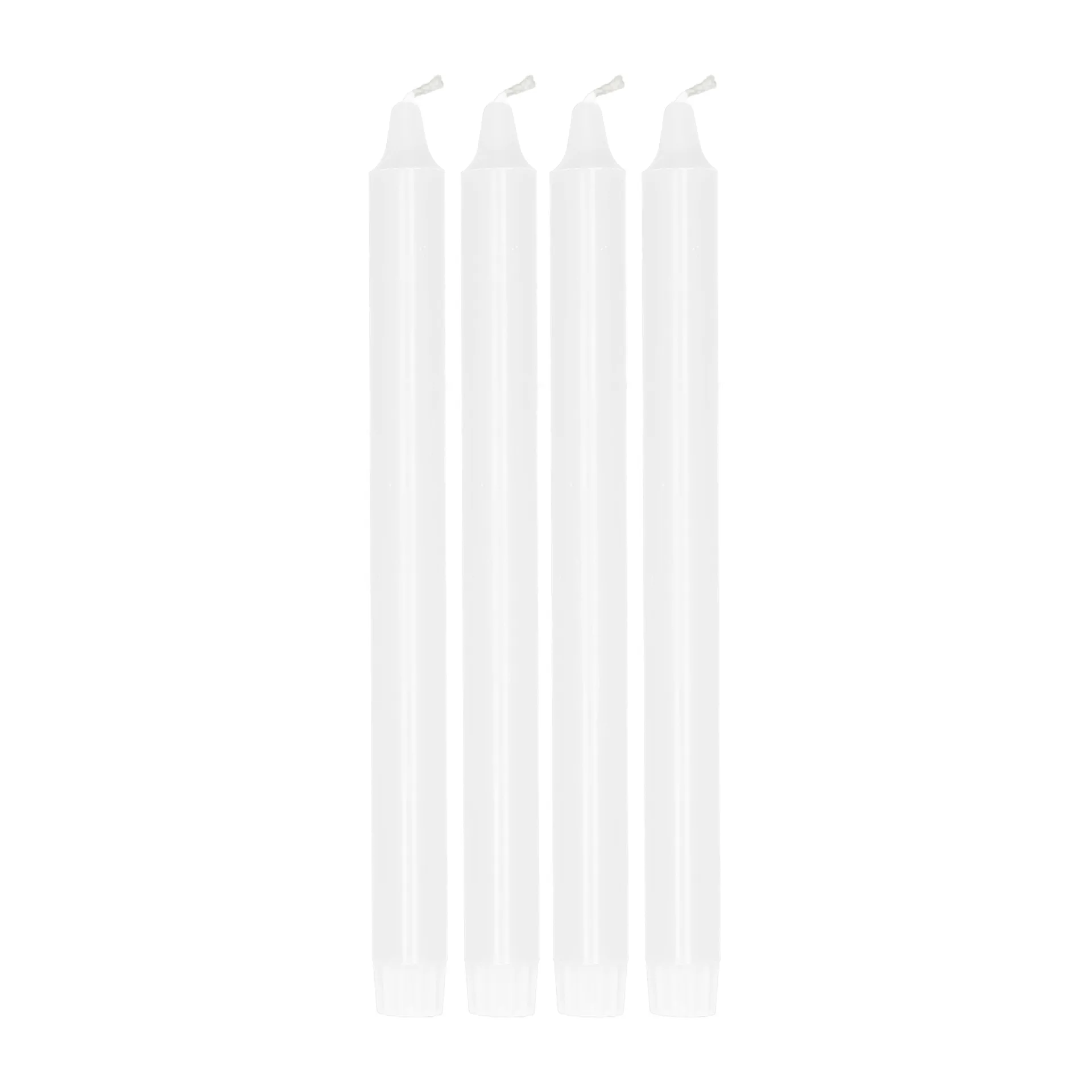 Candela affusolata Ambiance, confezione da 4, 27 cm, Bianco Scandi Essentials