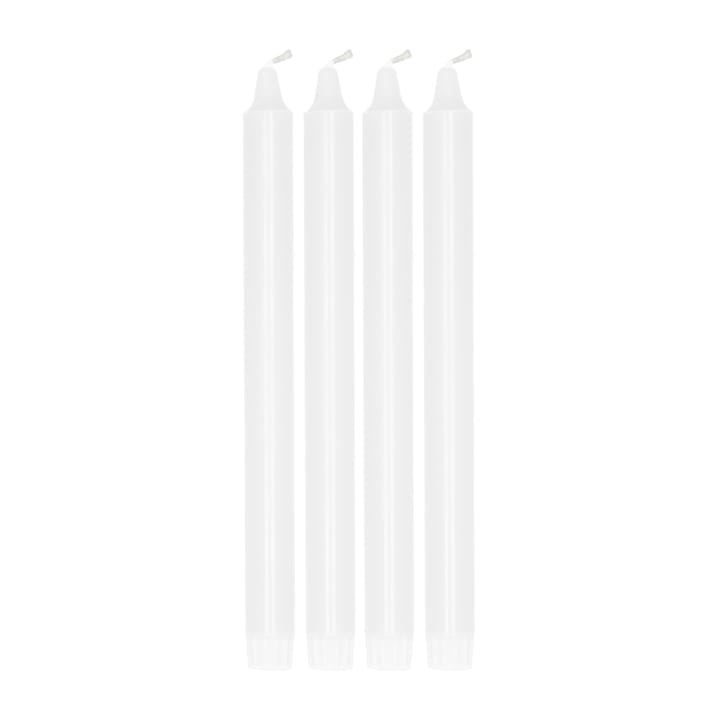 Candela affusolata Ambiance, confezione da 4, 27 cm - Bianco - Scandi Essentials