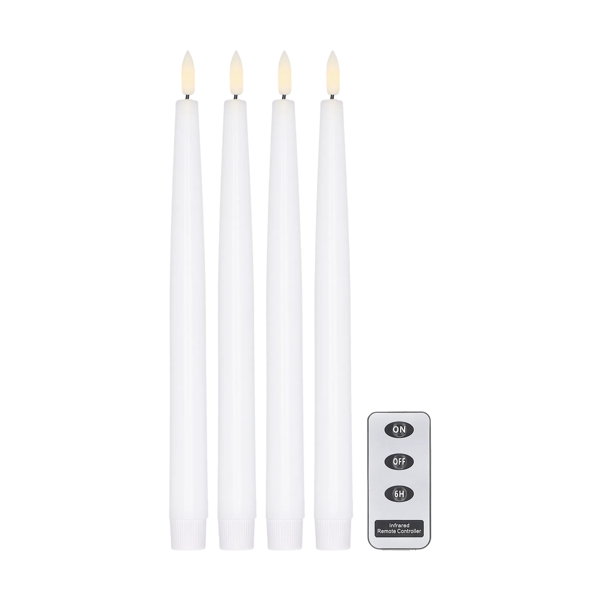Candela LED Bright 28,5 cm confezione da 4 con telecomando, Bianco Scandi Essentials