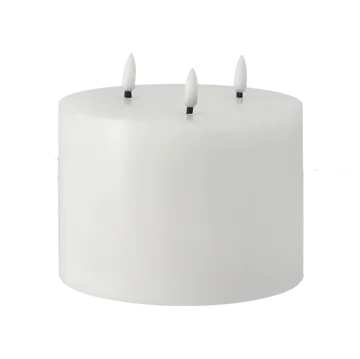 Candela LED Bright Melt a 3 stoppini 13 cm - Bianco - Scandi Essentials