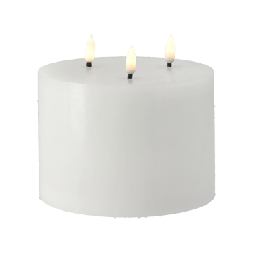 Candela LED Bright Melt a 3 stoppini 13 cm - Bianco - Scandi Essentials