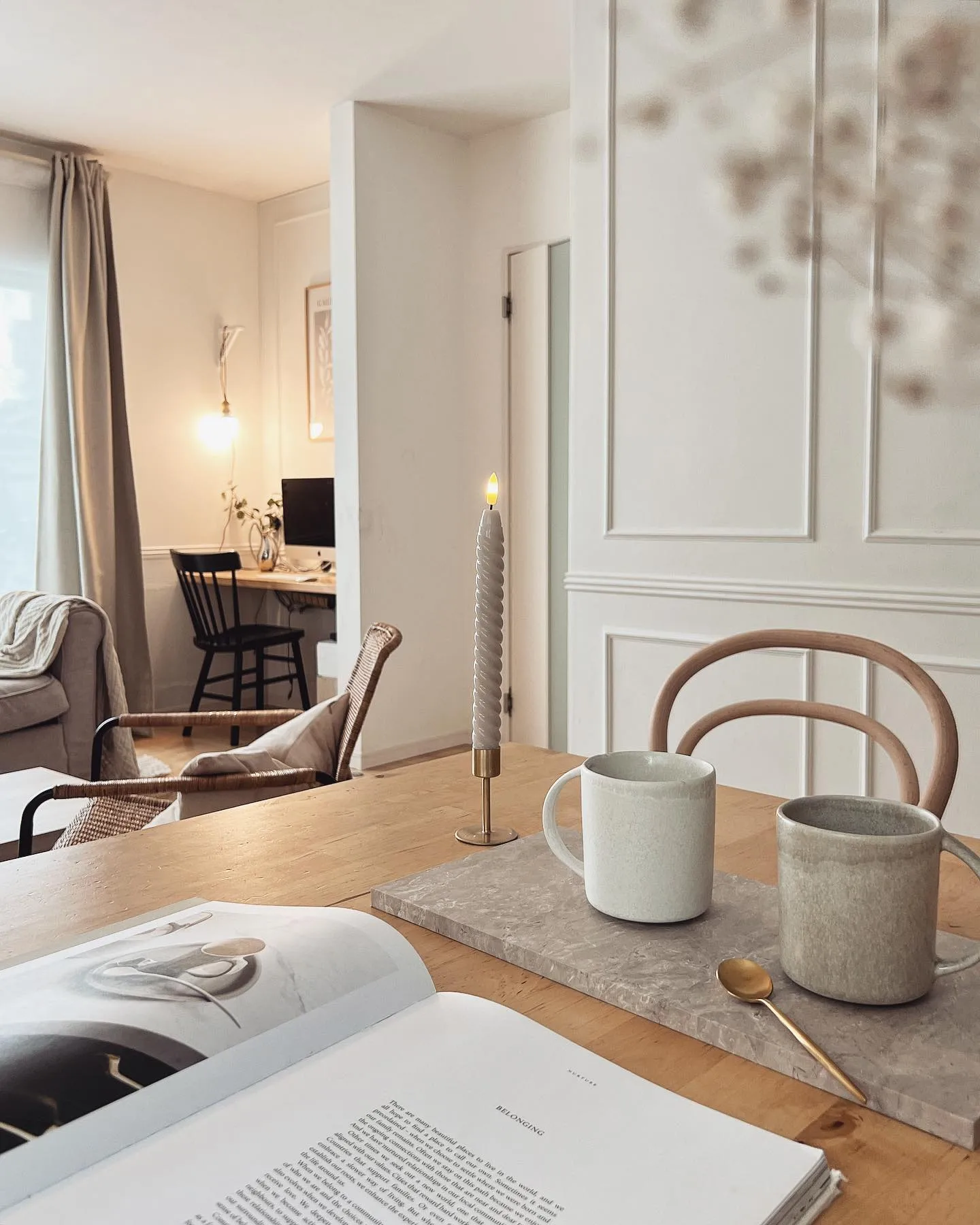 Candela LED Twisted 25 cm confezione da 2, Beige Scandi Essentials