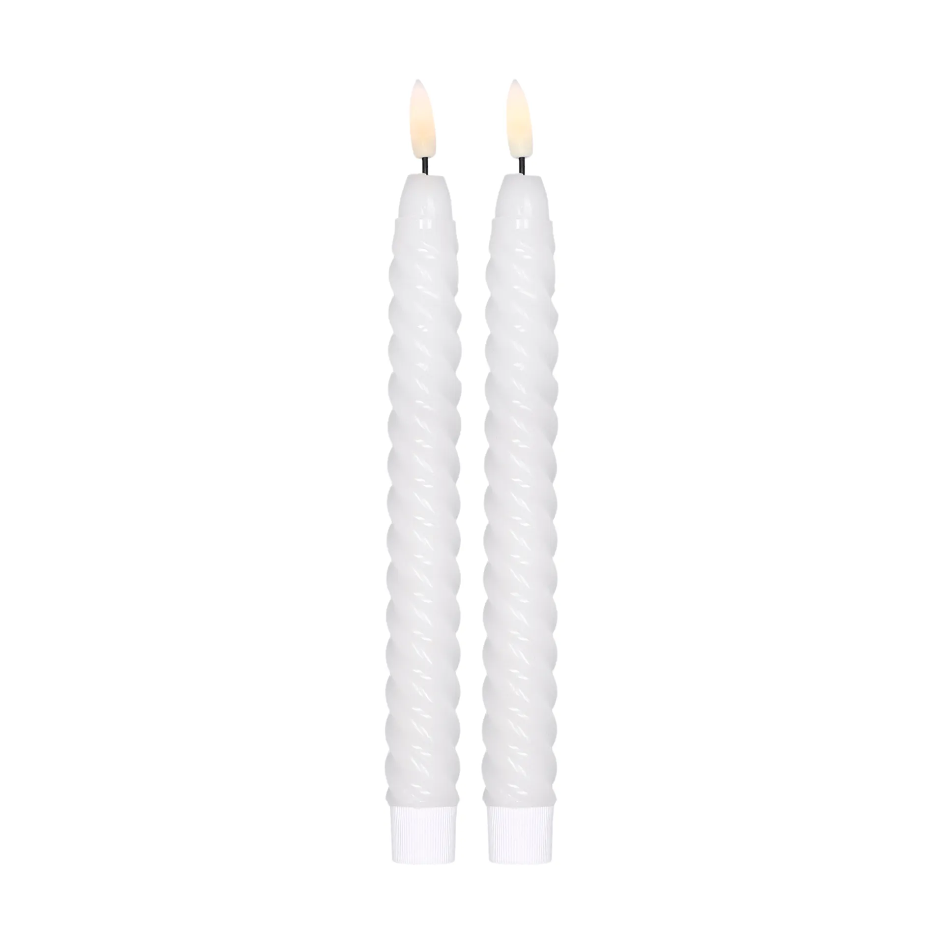 Candela LED Twisted 25 cm confezione da 2, Bianco Scandi Essentials