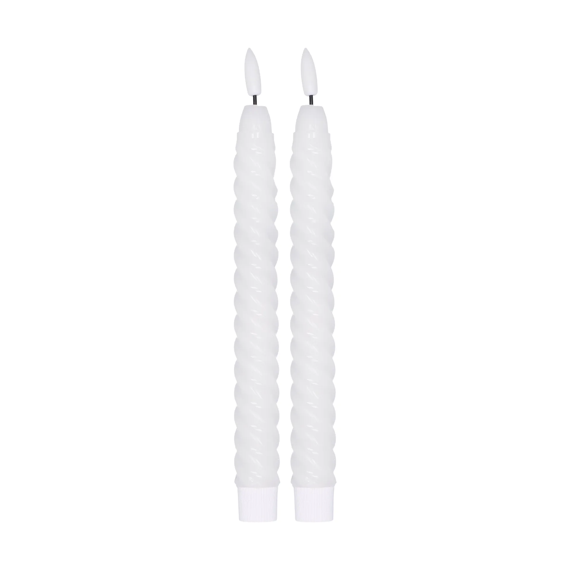Candela LED Twisted 25 cm confezione da 2, Bianco Scandi Essentials