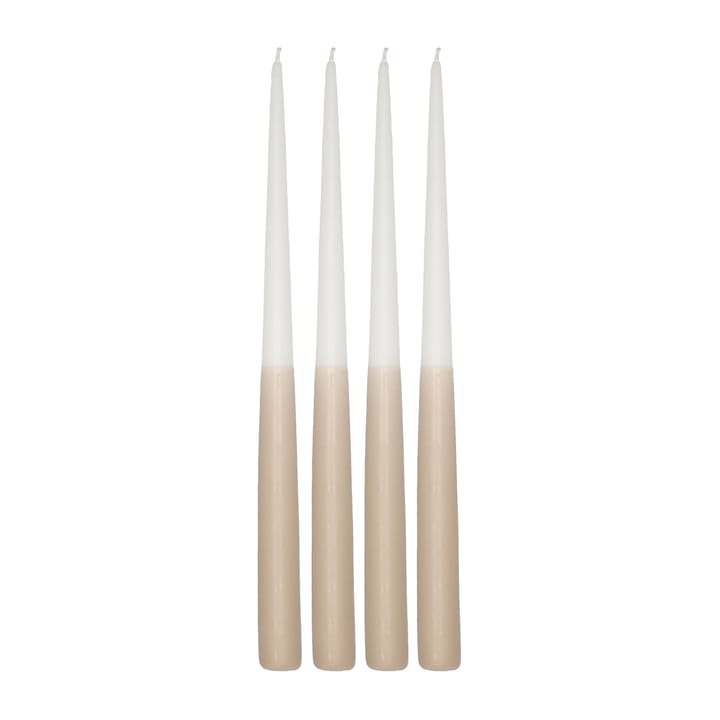 Candele lunghe bicolore Affinity, confezione da 4, lunghezza 32 cm - White-sand - Scandi Essentials
