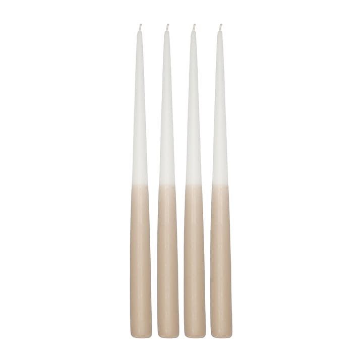 Candele lunghe bicolore Affinity, confezione da 4, lunghezza 32 cm - White-sand - Scandi Essentials
