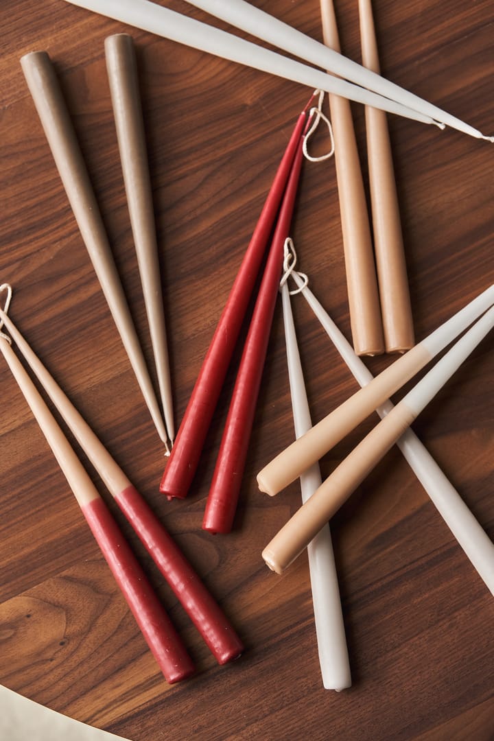 Candele lunghe bicolore Affinity, confezione da 4, lunghezza 32 cm, White-sand Scandi Essentials