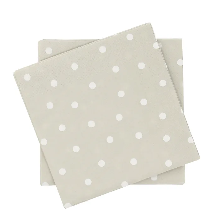 Fine dots tovagliolo di carta - Bianco-beige, confezione da 20, 33x33 cm - Scandi Essentials