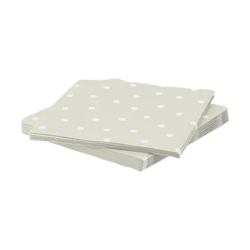 Fine dots tovagliolo di carta - Bianco-beige, confezione da 20, 33x33 cm - Scandi Essentials