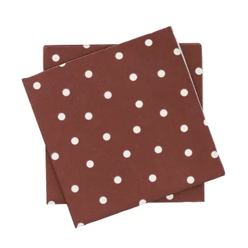 Fine dots tovagliolo di carta - Rosso vino-bianco, confezione da 20, 33x33 cm - Scandi Essentials