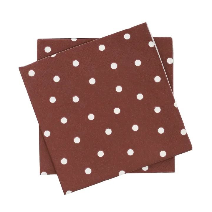 Fine dots tovagliolo di carta - Rosso vino-bianco, confezione da 20, 33x33 cm - Scandi Essentials
