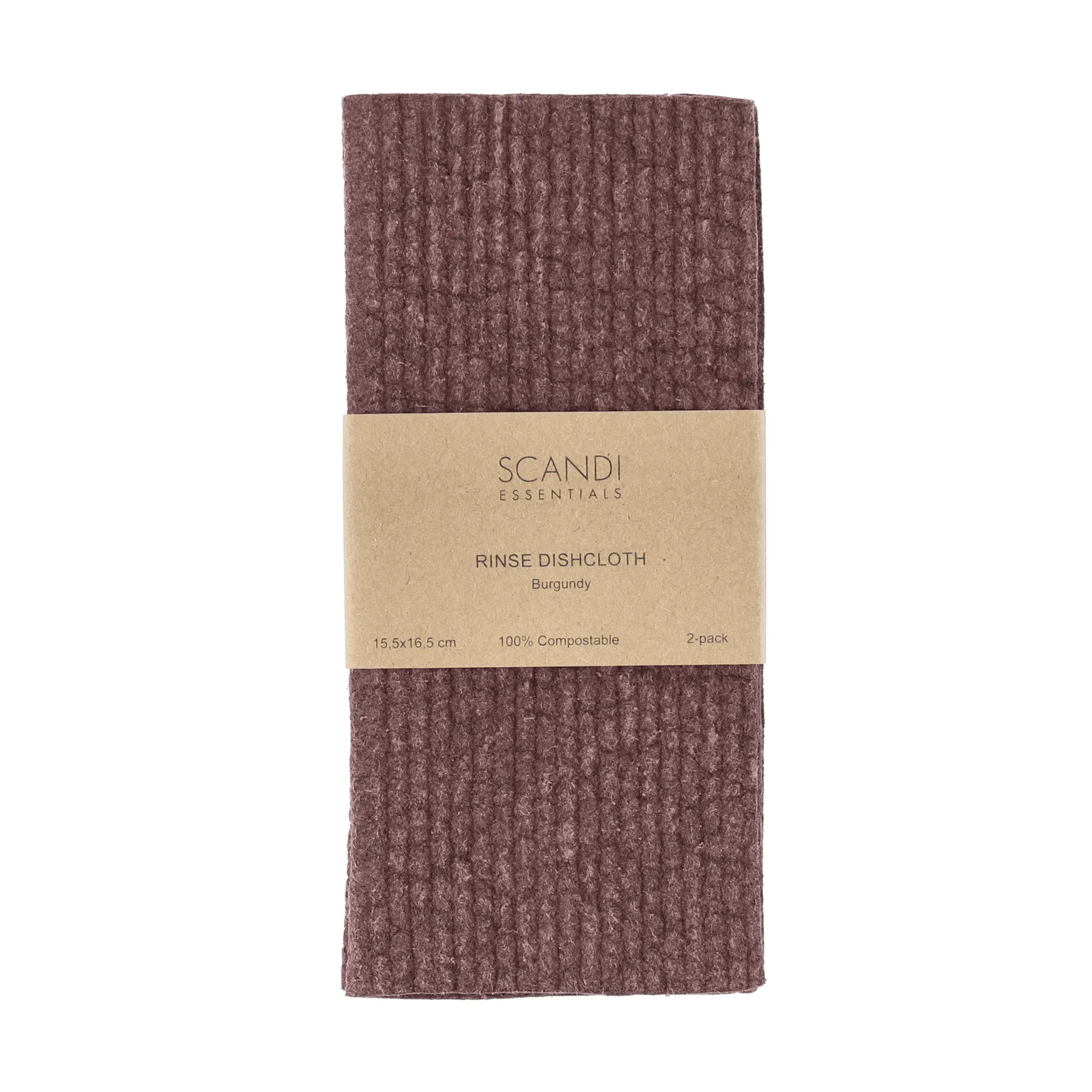 Rinse strofinaccio, Burgundy, confezione da 2 Scandi Essentials
