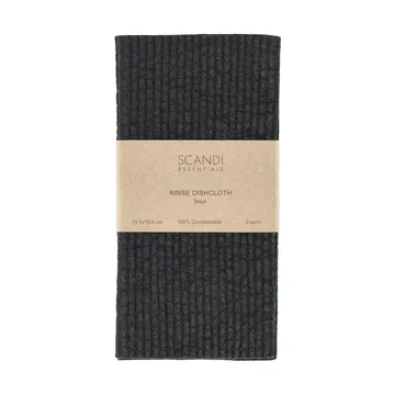 Rinse strofinaccio - Nero, confezione da 2 - Scandi Essentials