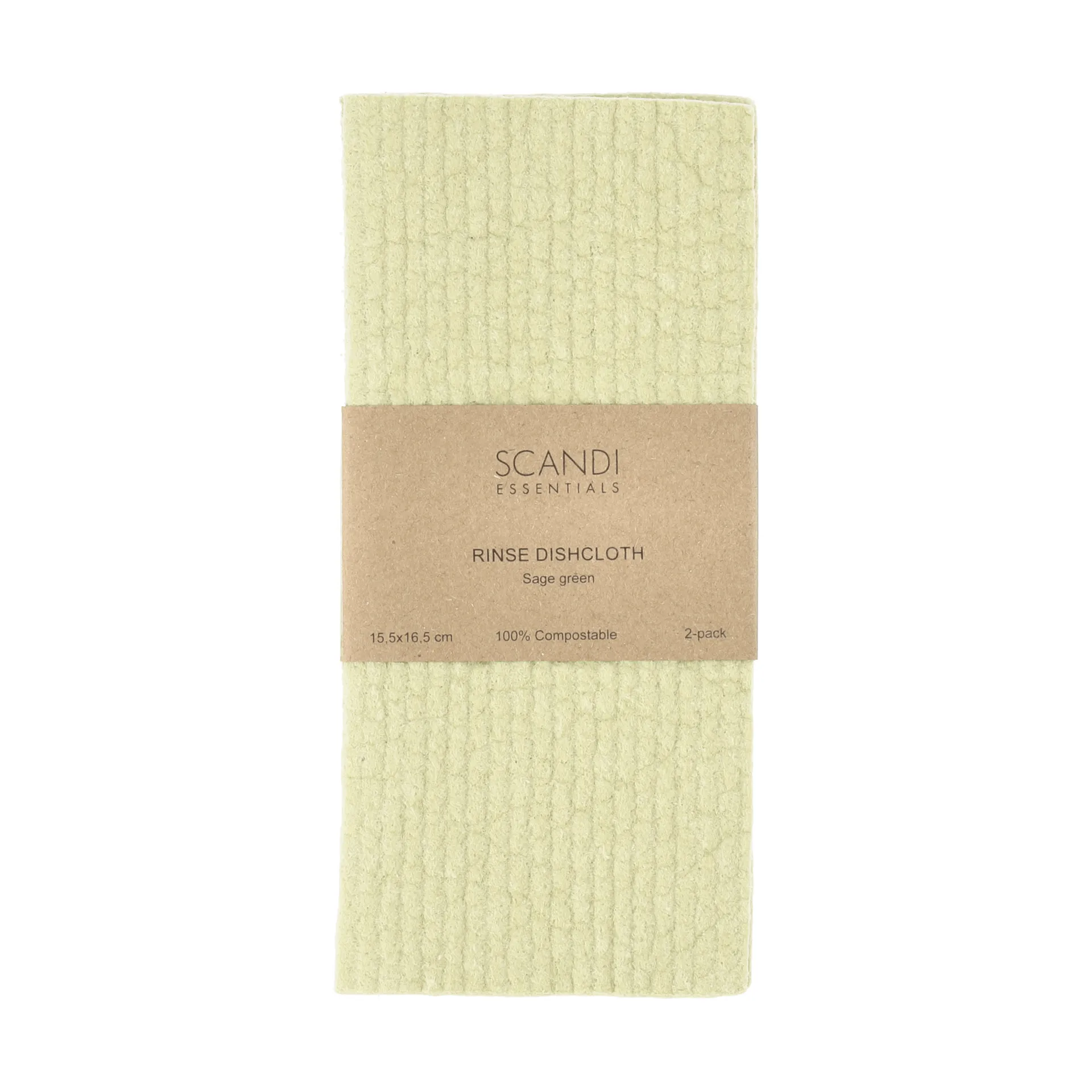 Rinse strofinaccio, Verde salvia, 2 pezzi Scandi Essentials