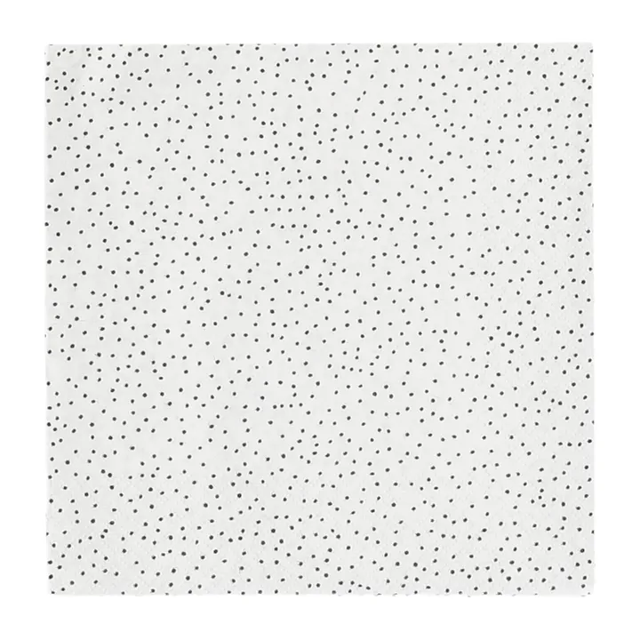 Tovaglioli Grain 33x33 cm, confezione da 20 - bianco-nero - Scandi Essentials
