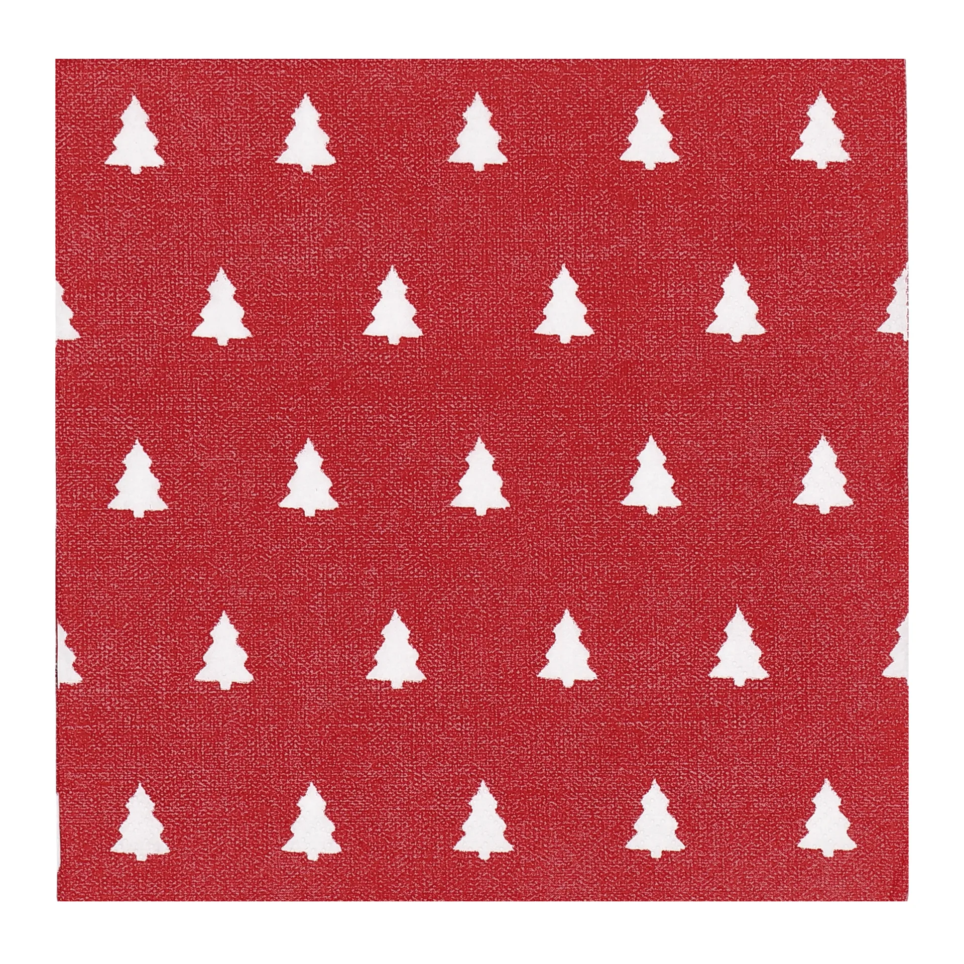 Tovagliolo 33x33 cm Linen Trees, confezione da 20, Red Scandi Essentials