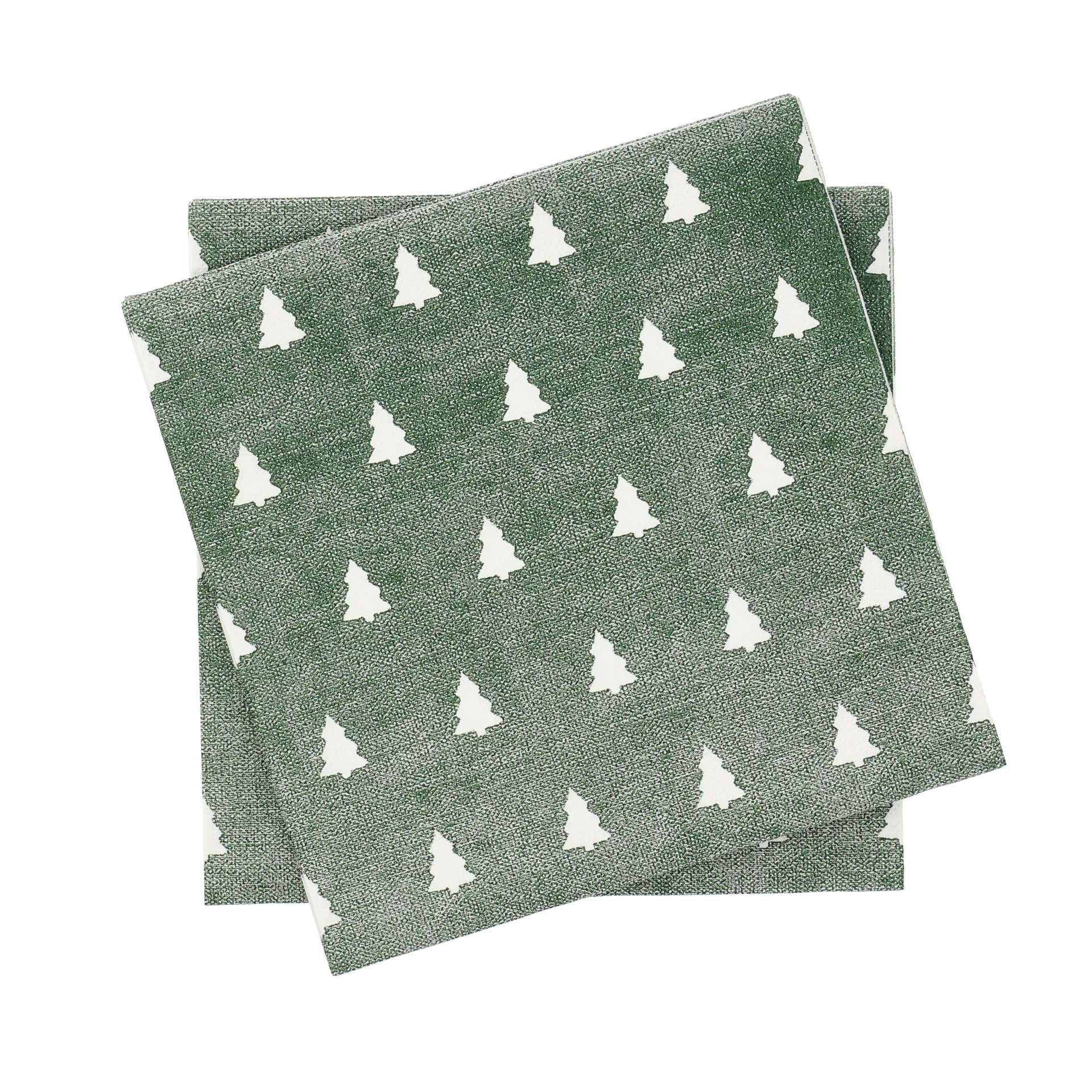 Tovagliolo 33x33 cm Linen Trees, confezione da 20, Verde-bianco Scandi Essentials