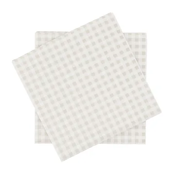 Tovagliolo di carta a griglia fine - Bianco-beige, confezione da 20, 33x33 cm - Scandi Essentials
