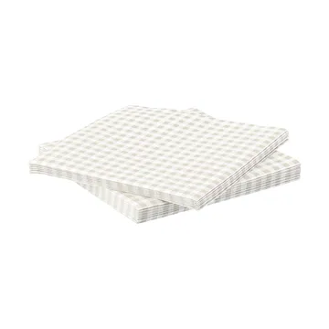 Tovagliolo di carta a griglia fine - Bianco-beige, confezione da 20, 33x33 cm - Scandi Essentials