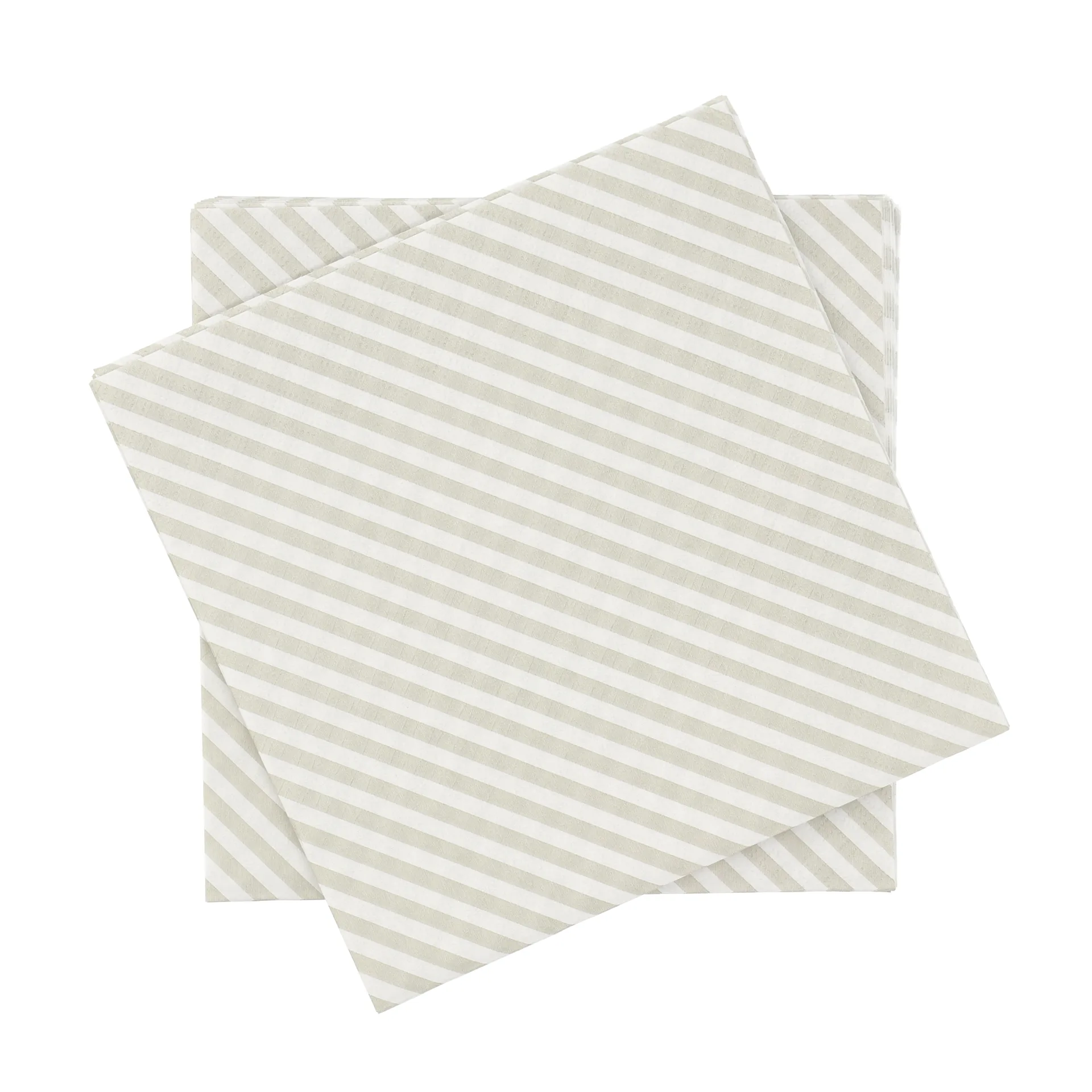 Tovagliolo di carta a righe sottili, Bianco-beige, confezione da 20, 33x33 cm Scandi Essentials