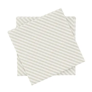 Tovagliolo di carta a righe sottili - Bianco-beige, confezione da 20, 33x33 cm - Scandi Essentials