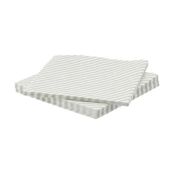 Tovagliolo di carta a righe sottili - Bianco-beige, confezione da 20, 33x33 cm - Scandi Essentials