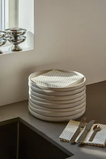 Tovagliolo di carta a righe sottili - Bianco-beige, confezione da 20, 33x33 cm - Scandi Essentials